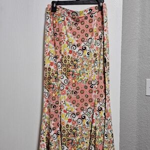 Cato Mixed Floral Patchwork Look Maxi Skirt Size M